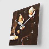 レンブラント：造船所とその妻， 1633 スクエア壁時計 (傾斜)