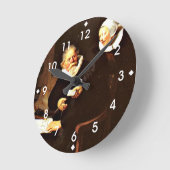 レンブラント：1633年造船工と妻 ラウンド壁時計 (傾斜)