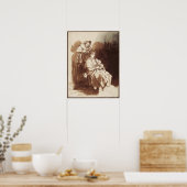 レンブラント – 1635編み髪を持つ若い女性 ポスター (キッチン)