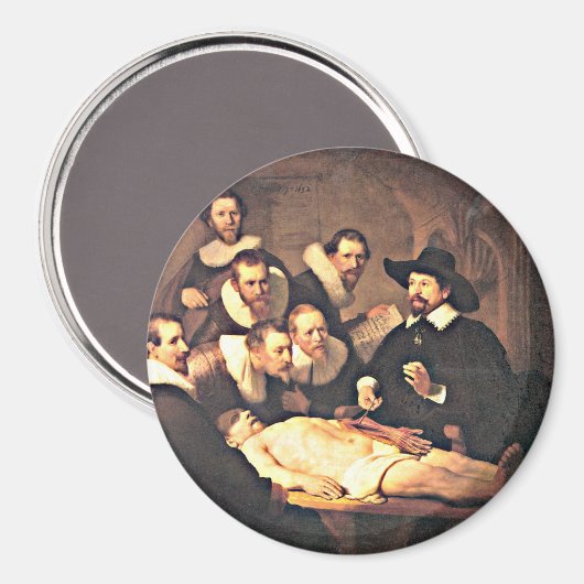 レンブラント: Nicolaes Tulp博士の解剖学のレッスン マグネット (正面/裏面)