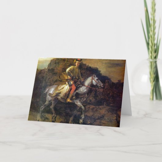 レンブラントHarmenszoon van Rijn著ポーランドのライダー カード (正面)