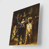 レンブラントNightwatchの夜警員のバロック式の絵画 スクエア壁時計 (傾斜)