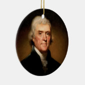 レンブラントPeale著トーマス・ジェファーソンのポートレート セラミックオーナメント (右)