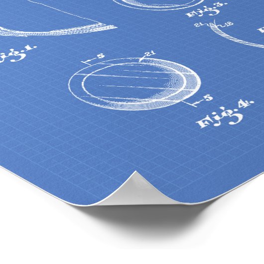 レン連絡ズ1950年特許アート青写真 ポスター (角)