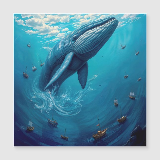 レヴィアタンの自由への飛翔 - 超現実的なクジラの芸術 (正面)