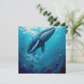 レヴィアタンの自由への飛翔 - 超現実的なクジラの芸術 サンキューカード (スタンド正面)