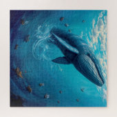 レヴィアタンの自由への飛翔 - 超現実的なクジラの芸術 ジグソーパズル (横)