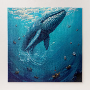 レヴィアタンの自由への飛翔 - 超現実的なクジラの芸術 ジグソーパズル