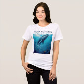 レヴィアタンの自由への飛翔 - 超現実的なクジラの芸術 トライブレンドTシャツ (正面全面)
