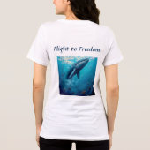 レヴィアタンの自由への飛翔 - 超現実的なクジラの芸術 トライブレンドTシャツ (裏面)