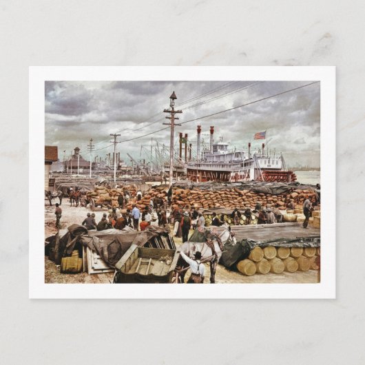 レヴィーアットカナル通りニューオーリンズ1900 ポストカード (正面)