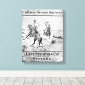 レヴィ・シュトラウス社の広告c.1900 (lithoo) キャンバスプリント (インサイチュ (ウッドフロア))