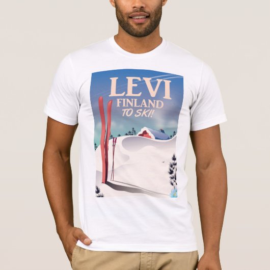 レヴィ フィンランド スキーの旅 ポスター Tシャツ (正面)