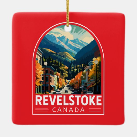 レヴェストークカナダトラベルアートヴィンテージ セラミックオーナメント (裏面)