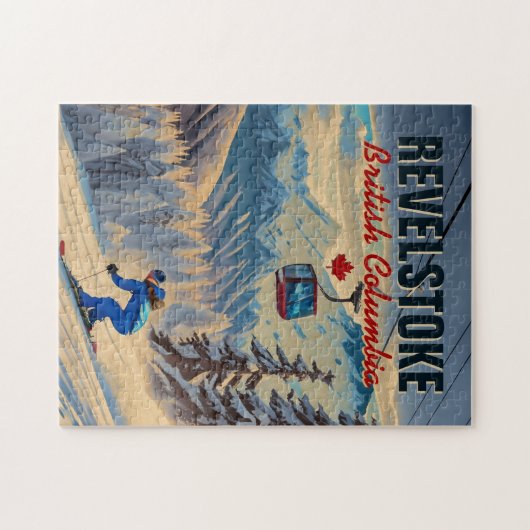 レヴェストークBCカナダマウンテンスキーヴィンテージ1950s ジグソーパズル (横)