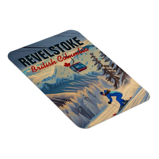 レヴェストークBCカナダマウンテンスキーヴィンテージ1950s マグネット (右側)