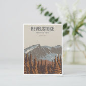 レヴェストークBCカナダマウンテンスキーヴィンテージ ポストカード (スタンド正面)