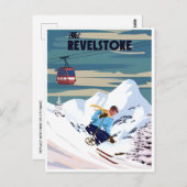 レヴェストークBCカナダマウンテンスキーヴィンテージ ポストカード (正面/裏面)