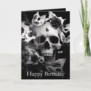 レヴェナントの抱擁:白黒グラフィックスカル カード