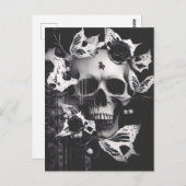 レヴェナントの抱擁:白黒グラフィックスカル ポストカード (正面/裏面)