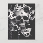 レヴェナントの抱擁:白黒グラフィックスカル ポストカード (正面)