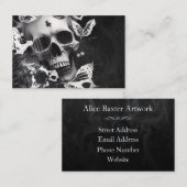 レヴェナントの抱擁:白黒グラフィックスカル 名刺 (正面/裏面)