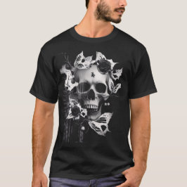 レヴェナントの抱擁:白黒グラフィックスカル Tシャツ