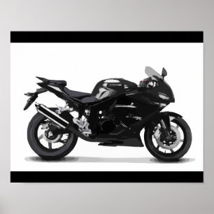 レーカッコいいシングスポーツ黒バイク297090モータバイ ポスター
