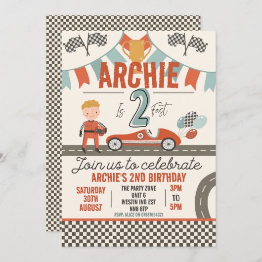レーカーテーマの招待状 - 子供に最適 招待状 (正面/裏面)