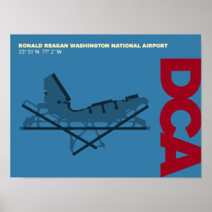 レーガンのナショナル空港(DCA)の図表ポスター ポスター