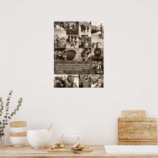 レーガンの有名な自由引用文。キュレーションされたイメージ。 ポスター (キッチン)