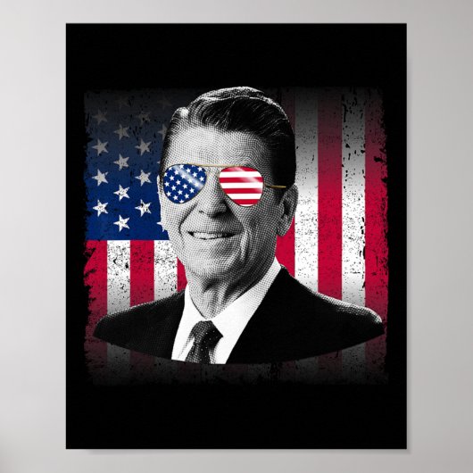 レーガン大統領 アメリカ国旗 愛国 アメリカ独立記念日 ポスター (正面)
