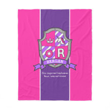 レーガン文字R名シールド紫