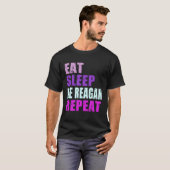レーガ食べンスリープベリピートレーガン Tシャツ (正面フル)