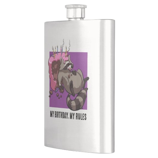 レーキおもしろいーン私の誕生日私のルールケーキアニメ フラスク (左)