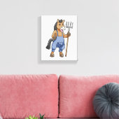 レーキと農家の馬 キャンバスプリント (インサイチュ (リビング))