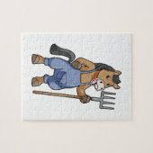 レーキと農家の馬 ジグソーパズル (横)