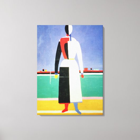 レーキを持つ女性, c.1928-32 キャンバスプリント (正面)