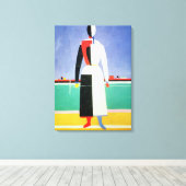 レーキを持つ女性, c.1928-32 キャンバスプリント (インサイチュ (ウッドフロア))