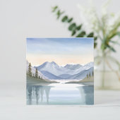 レークタホ | カリフォルニア ネバダの山々 水彩画 カード (スタンド正面)