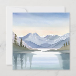 レークタホ | カリフォルニア ネバダの山々 水彩画 カード