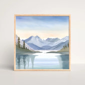 レークタホ | 水彩画の山の風景 ポスター