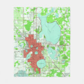 レークランドフロリダ(1944年)のヴィンテージの地図 フリースブランケット (正面)