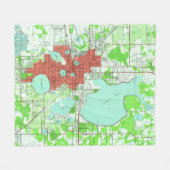 レークランドフロリダ(1944年)のヴィンテージの地図 フリースブランケット (正面(横))