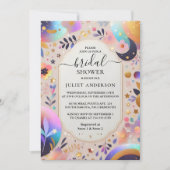 レーグラムブライトパステルグラデーショングリッターブライダルシャワー 招待状 (正面)