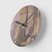 レーゲンスブルクのカテドラルのポーチ ラウンド壁時計 (傾斜)