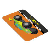 レーサーカッコいいボーイズのためのレーシンググリーンモンスタートラック マグネット (右側)