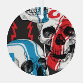 レーサースカル:ヴィンテージのシームレスな反乱。 ガラスオーナメント (裏面)