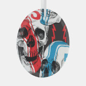 レーサースカル:ヴィンテージのシームレスな反乱。 ガラスオーナメント (正面右)