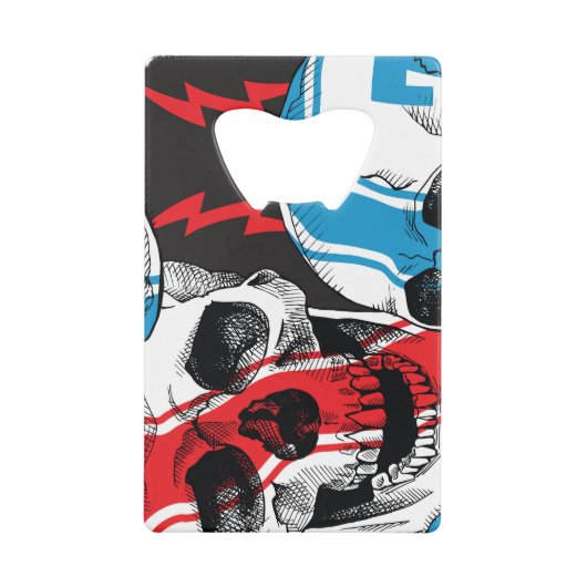 レーサースカル:ヴィンテージのシームレスな反乱。 クレジットカード栓抜き (正面)